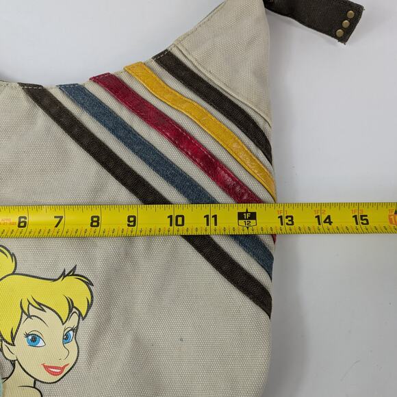 Disney Tinkerbell Shoulder Bag Purse Tote Fab Starpoint New York Canvas Brown - Picture 14 of 15
